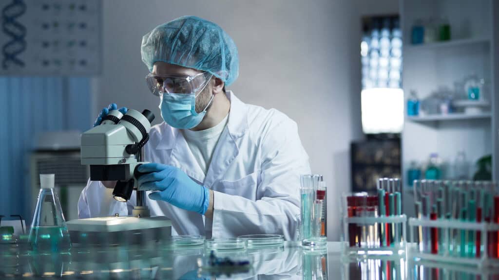 Lab assistant at work